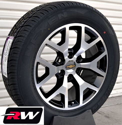 Gmc sierra wheels tires black machined rims 20&#034; inch fit chevy trucks 1999-2006