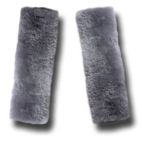 Zento deals soft faux sheepskin seat belt gray shoulder pad- 2 pack