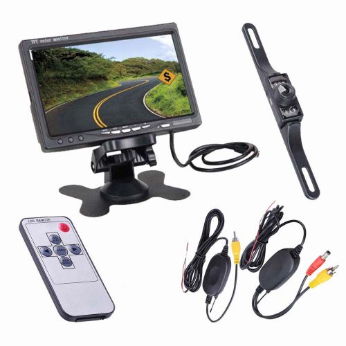 7&#034; lcd car rear view mirror parking monitor +night vision backup reverse camera