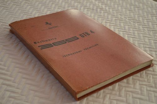 Original ferrari 365 gtb/4 technical service maintenance workshop owners manual