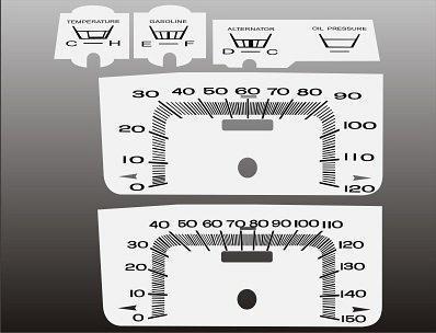 1966-1967 plymouth gtx instrument cluster white face gauges 66-67