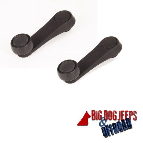 Black direct fit / 2 - crank window set for 1987- 1988 - 1989 - 1990  wrangler