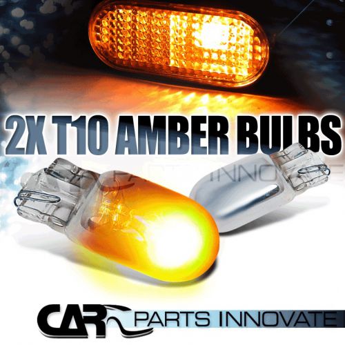 2x amber chrome t10 168 194 wedge light car side turn park signal bulb