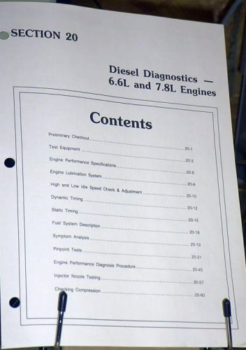 Up to 1993 ford f600 700 800 6.6l 7.8l diesel factory diagnostics, settings