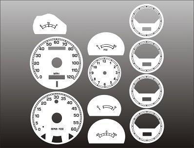 1972-1973 ford ranchero gt torino instrument cluster white face gauges