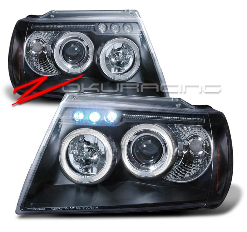 1999-2004 jeep grand cherokee led projector headlights black