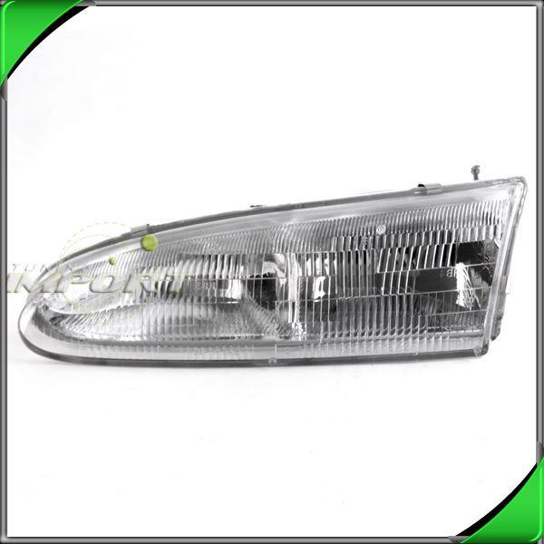 95-97 ford contour lx se clear lens chrome left driver head light lamp housing