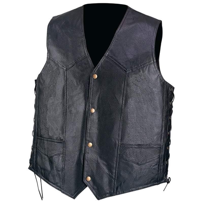 Mens and womens leather motorcycle vest jacket waist coat m - 3x