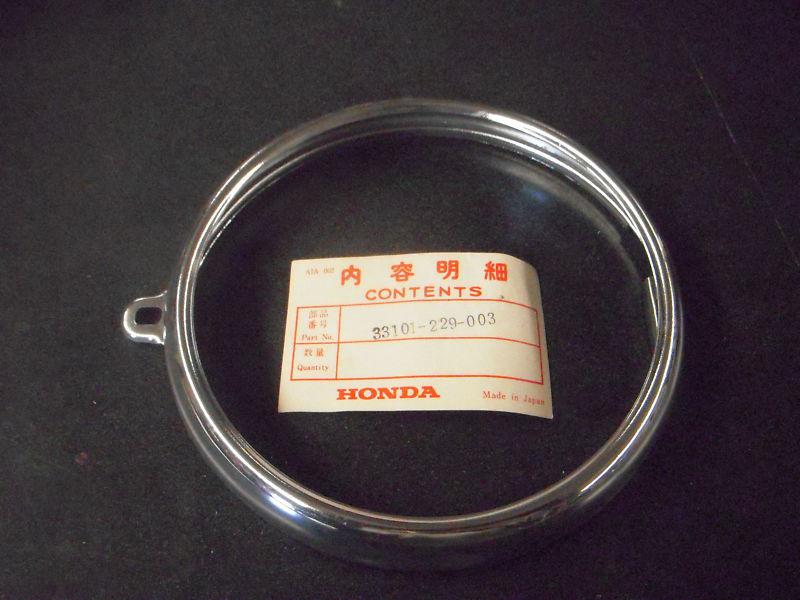 Honda atv atc185 headlight ring chrome nos factory original