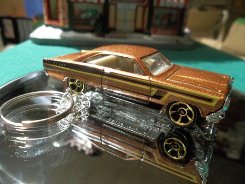 1966 ford fairlane 427 custom key chain - metalflake copper 