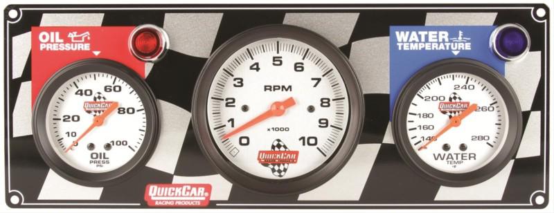 Quickcar 61-60313 gauge panels  3 3/8" tachometer 2 5/8" water temperature -