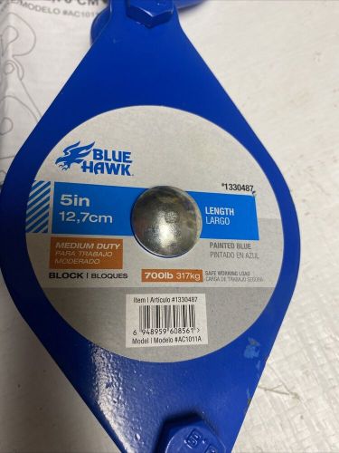 2x blue hawk 5 in steel block 700 lb  single pulley w hook 317 kg ac1011 new