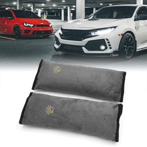 2pcs gray safety strap cover pillow seat belt pad shoulder cushion for car