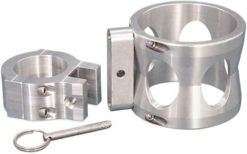 Roll bar mount billet fire extinguisher bracket with polished finish for small