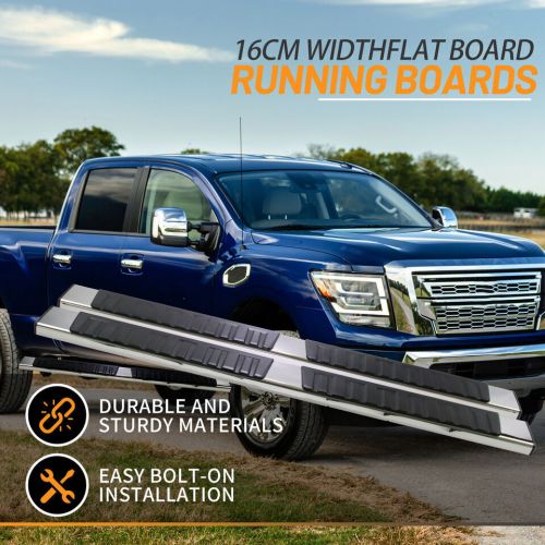 For 2004-2023 nissan titan crew cab 2x 6&#034; nerf bar running board side steps nj