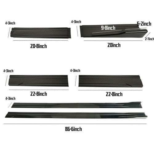 For 2015-2019 dodge charger srt 86.6in side skirt extension carbon style spoiler