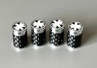 Tyre valve caps dust caps uk flag black/white carbon fibre x 4 uk seller