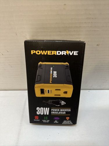 Power drive 30w power inverter with 1 ac outlets/usb/usb-c/36&#034; dc cable- #pwd30