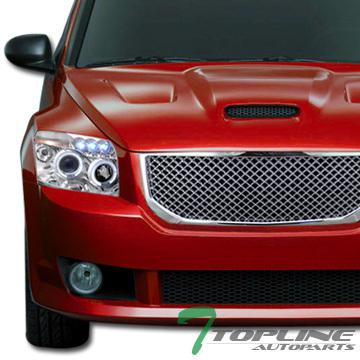 Chrome sport style mesh front hood bumper grill grille abs 06-10 dodge caliber