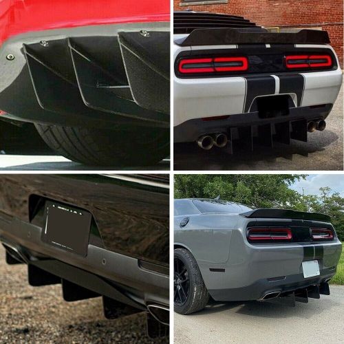 Fits ford mustang gt rear diffuser 4 fins bumper lip splitter spoiler body kit