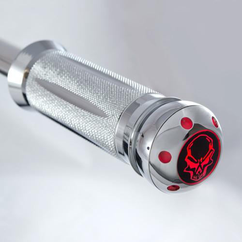 Grip skull led end cap 1" x2pcs for harley dyna street bob super glide