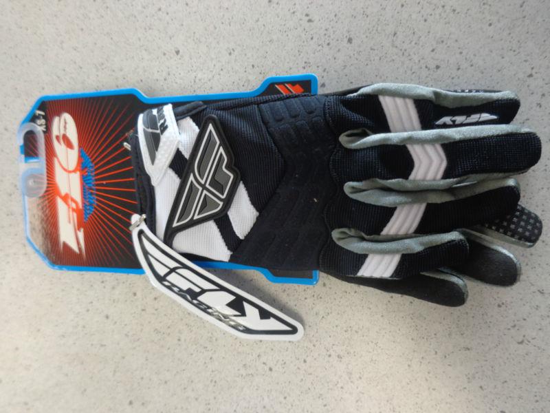 Fly racing f16 mx offroad gloves black/white xs x-small 365-51007 size 7