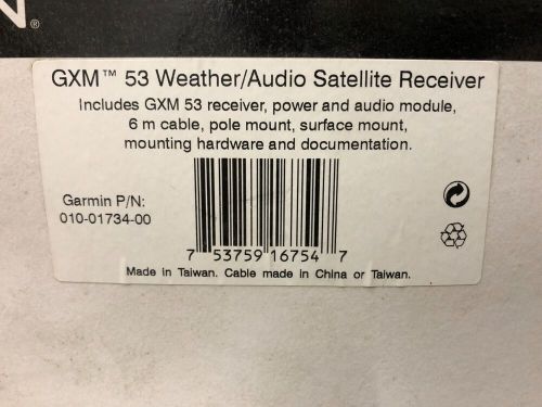 Garmin gxm 53 weather/audio satellite receiver (new in box)