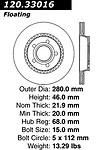 Centric parts 121.33016 front disc brake rotor