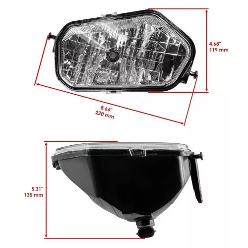 Front left headlight w/bulb for polaris ranger ranger 500 2012 / crew 500 11-13