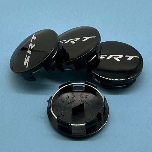 4pcs set gloss black srt wheel center caps for srt hellcat 2015-2020 rim covers