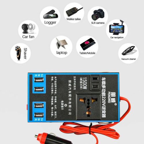 1500w power inverter adapter converter 12v/24v to dc 110v/220v/car chargers trip