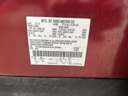 2013-2019 ford explorer transmission 3.5l with turbo id da5p-7000-da