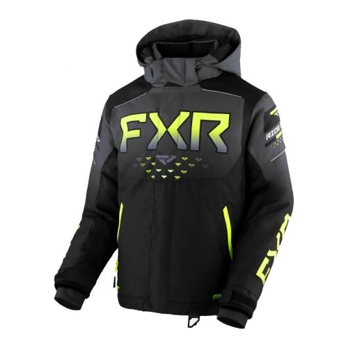 Fxr racing helium youth jackets 16 black/charcoal fade/hi-vis