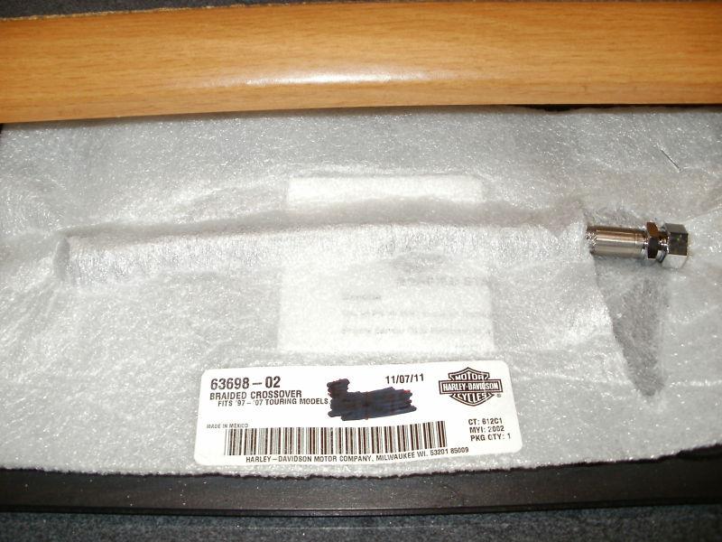 Harley ?davidson oem  braided fuel crossover line, nib, 63698-02, nr