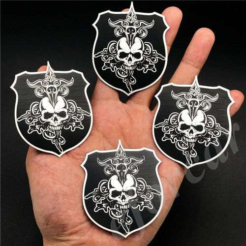 4pcs/set metal skull skeleton ghost car trunk rear fender  badge decal sticker