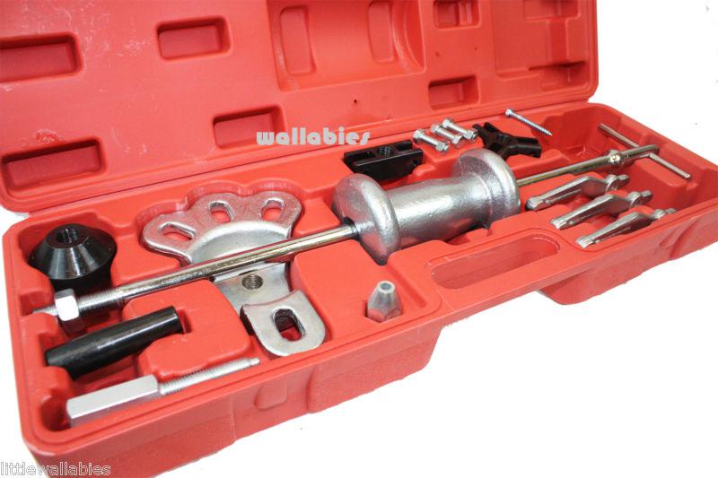 Slide hammer puller set service rear axles 8 way internal external 3 jaw puller 