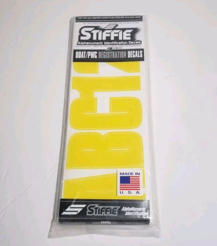 Stiffie uniline ul29 boat pwc id registration stickers electric yellow