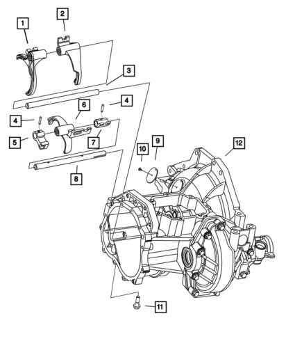 Genuine mopar third and fourth shift rail 5166421aa