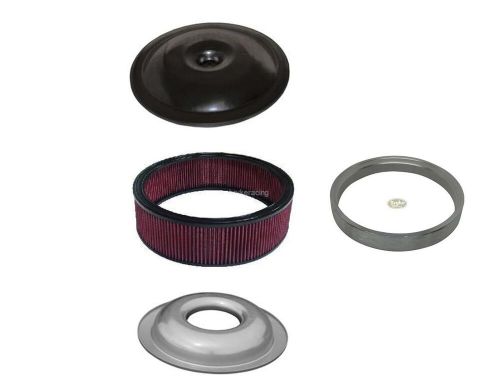 Air cleaner kit 14 x 4 washable filter / sure seal / housing black top aluminum