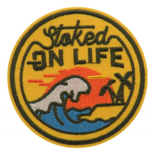 Stoked on life patch iron on patch iron on patch iron on patch iron on patch ironing up-