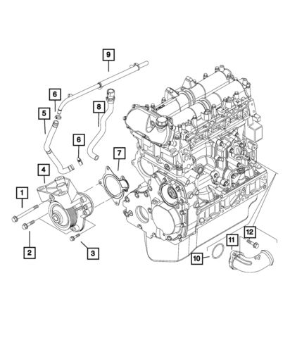 Genuine mopar water pump 68095483aa