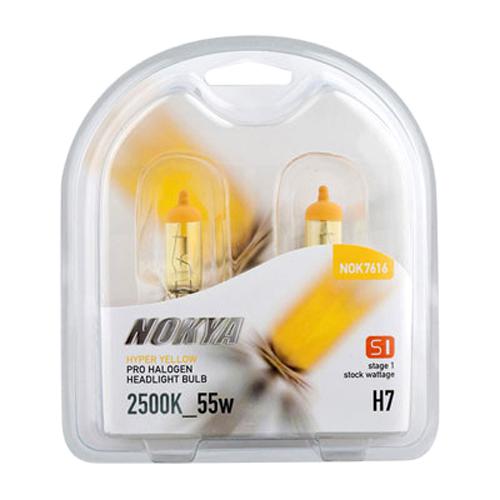 Nokya hyper yellow h7 55w halogen headlight bulbs+ free gift