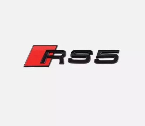 For audi rs5 car rear emblem boot trunk badge sticker decal logo gloss black