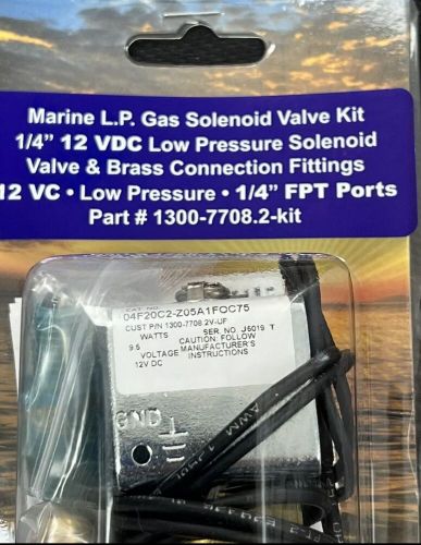 Trident marine 1300-7708.2 l.p.gas solenoid valve kit 1/4&#034; 12vc new