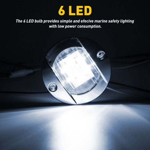 White clear len marine boat led courtesy light stern cabin deck navigation light