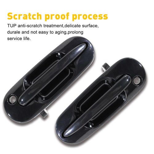 2pcs for 97-01 honda cr-v black exterior front right&amp;left side door handles usa