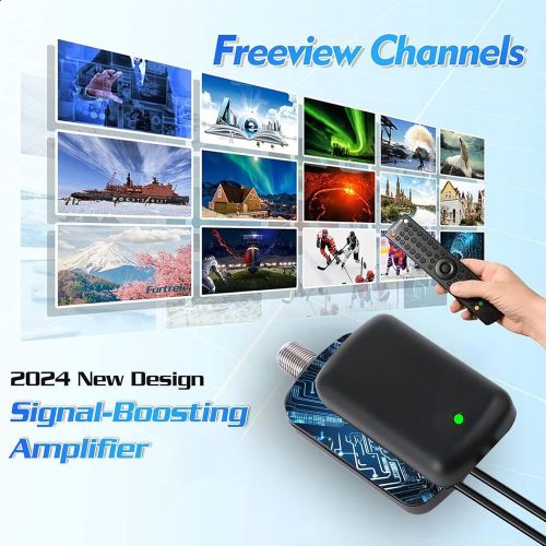 2024 indoor tv antenna - amplified hdtv with signal booster, 360° reception