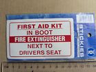 First aid fire extinguisher sign emblem car van vinyl bumper sticker decal