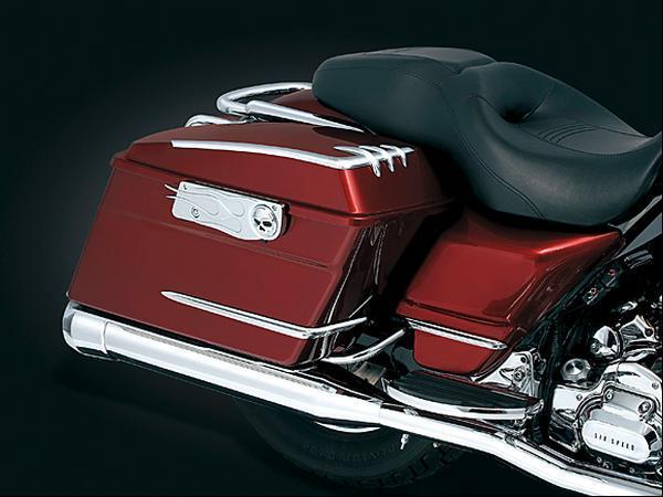 Kuryakyn 8646 chrome saddlebag lid accents for 1993-2012 harley touring models