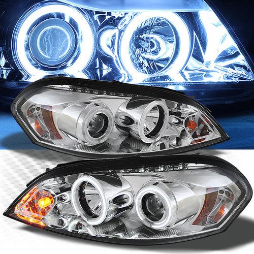 06-13 chevy impala ccfl twin halo led projector headlights lights pair lamp set